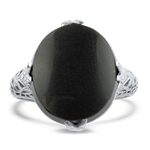 PAGE Estate Ring Estate 14K White Gold Onyx Ring