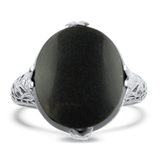 PAGE Estate Ring Estate 14K White Gold Onyx Ring