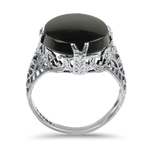 PAGE Estate Ring Estate 14K White Gold Onyx Ring