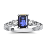 PAGE Estate Ring Estate 14K White Gold Sapphire and Diamond Ring