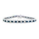 PAGE Estate Bracelet Estate 14k White Gold Sapphire & Diamond Tennis Bracelet