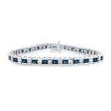 PAGE Estate Bracelet Estate 14k White Gold Sapphire & Diamond Tennis Bracelet