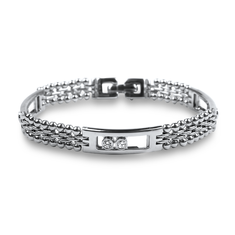 PAGE Estate Bracelet Estate 14k White Gold Sliding Diamond Bracelet