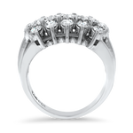 PAGE Estate Ring Estate 14k White Gold Three Row Diamond Ring 6.25