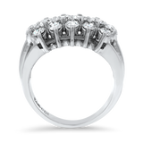 PAGE Estate Ring Estate 14k White Gold Three Row Diamond Ring 6.25