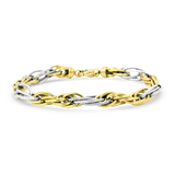 PAGE Estate Bracelet Estate 14k Yellow and White Gold Alternating Rope Link Bracelet