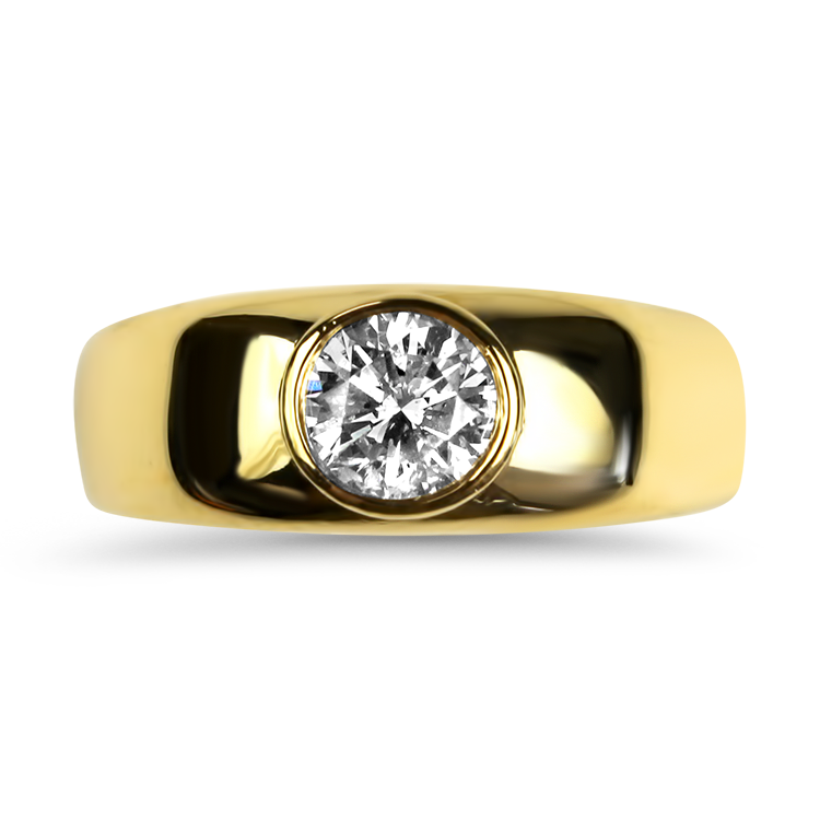 PAGE Estate Engagement Ring Estate 14k Yellow Gold 1ct Round Brilliant Cut Diamond Ring 9.25