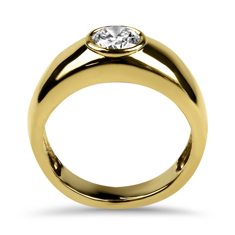 PAGE Estate Engagement Ring Estate 14k Yellow Gold 1ct Round Brilliant Cut Diamond Ring 9.25