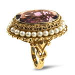 PAGE Estate Ring Estate 14k Yellow Gold Amethyst and Pearl Ring