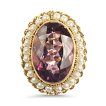 PAGE Estate Ring Estate 14k Yellow Gold Amethyst and Pearl Ring