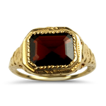 PAGE Estate Ring Estate 14k Yellow Gold Antique Reproduction Garnet Ring