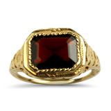 PAGE Estate Ring Estate 14k Yellow Gold Antique Reproduction Garnet Ring