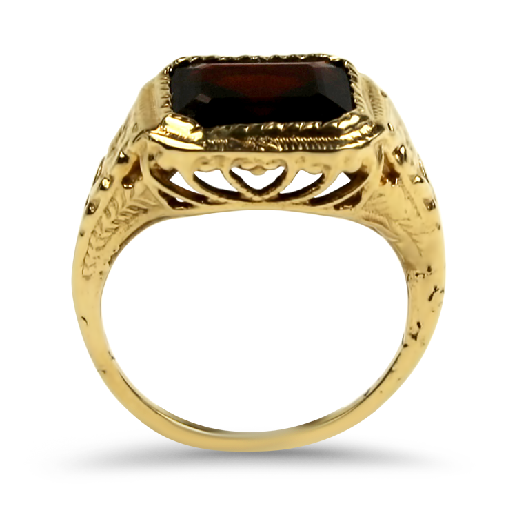 PAGE Estate Ring Estate 14k Yellow Gold Antique Reproduction Garnet Ring