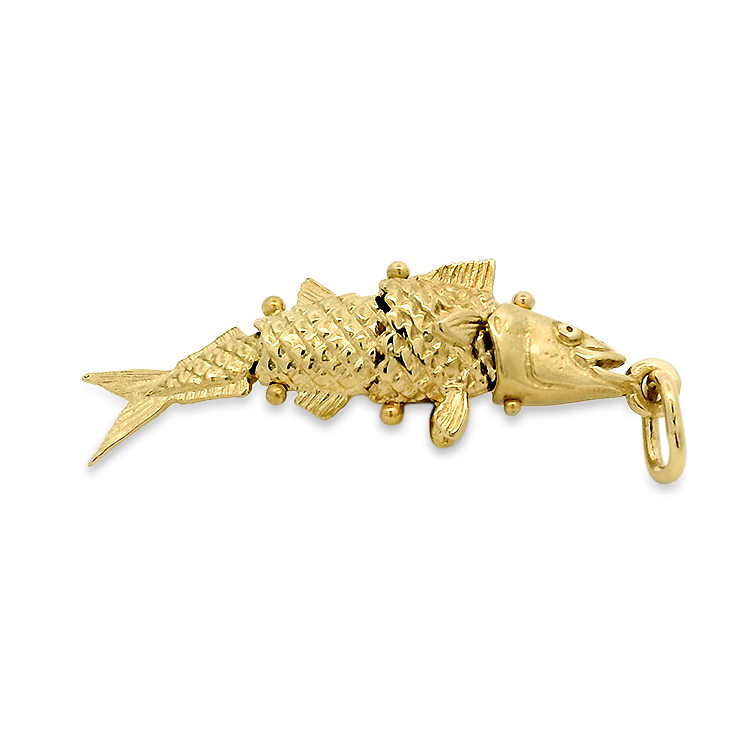 PAGE Estate Necklaces and Pendants Estate 14k Yellow Gold Articulated Fish Pendant