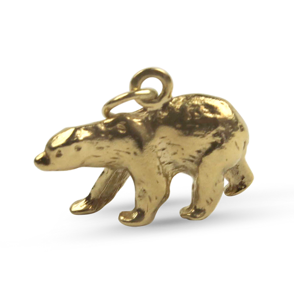 14k Solid gold bear sold charm holder