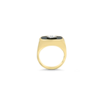 PAGE Estate Ring Estate 14k Yellow Gold Black Onyx and Diamond Ring 8