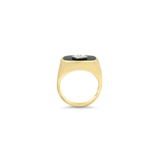 PAGE Estate Ring Estate 14k Yellow Gold Black Onyx and Diamond Ring 8