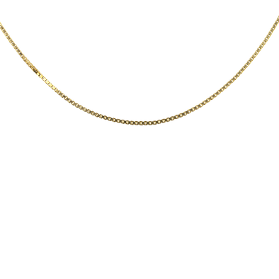 14K Yellow Gold Box Link Chain Necklace