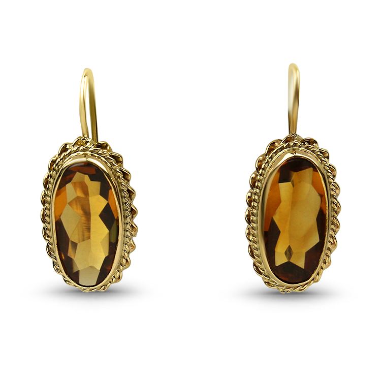 Oval Citrine & Rope Halo Stud Earrings – Park City Jewelers