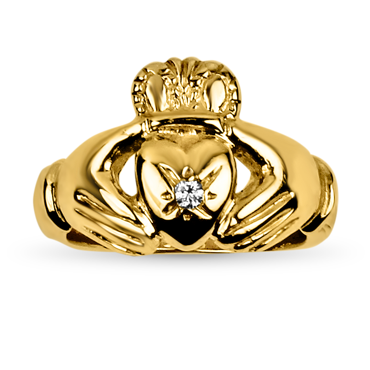 14K Solid White Gold Mens Irish Claddagh Wedding Band – Avianne Jewelers