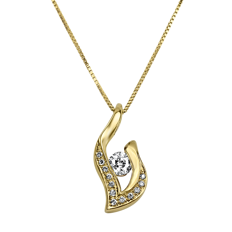 PAGE Estate Necklaces and Pendants Estate 14K Yellow Gold Diamond Mother & Child Pendant Necklace