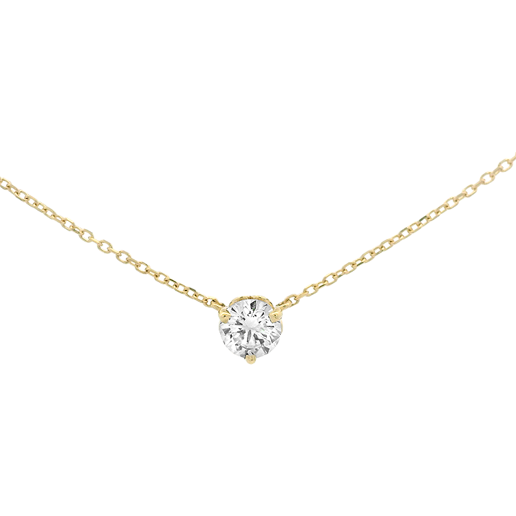 PAGE Estate Necklaces and Pendants Estate 14k Yellow Gold Diamond Solitaire Pendant