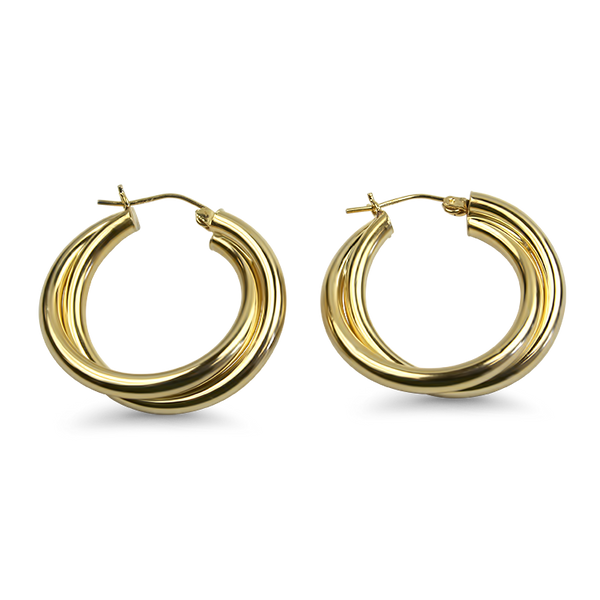 Buy 14k yellow gold twist hoop earrings