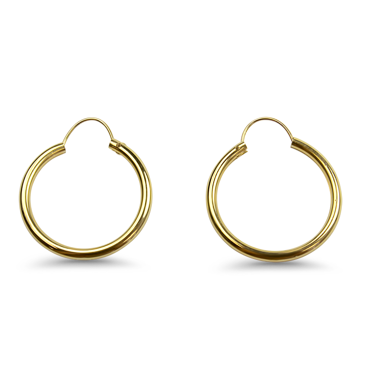 PAGE Estate Earrings Estate 14k Yellow Gold Hoop Earrings