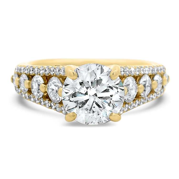 PAGE Estate Ring Estate 14k Yellow Gold Ideal Cut Diamond Engagement Ring 5.75