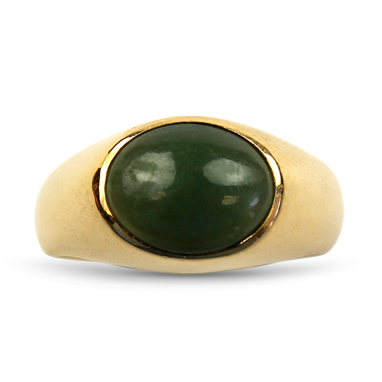 PAGE Estate Ring Estate 14k Yellow Gold Jade Ring