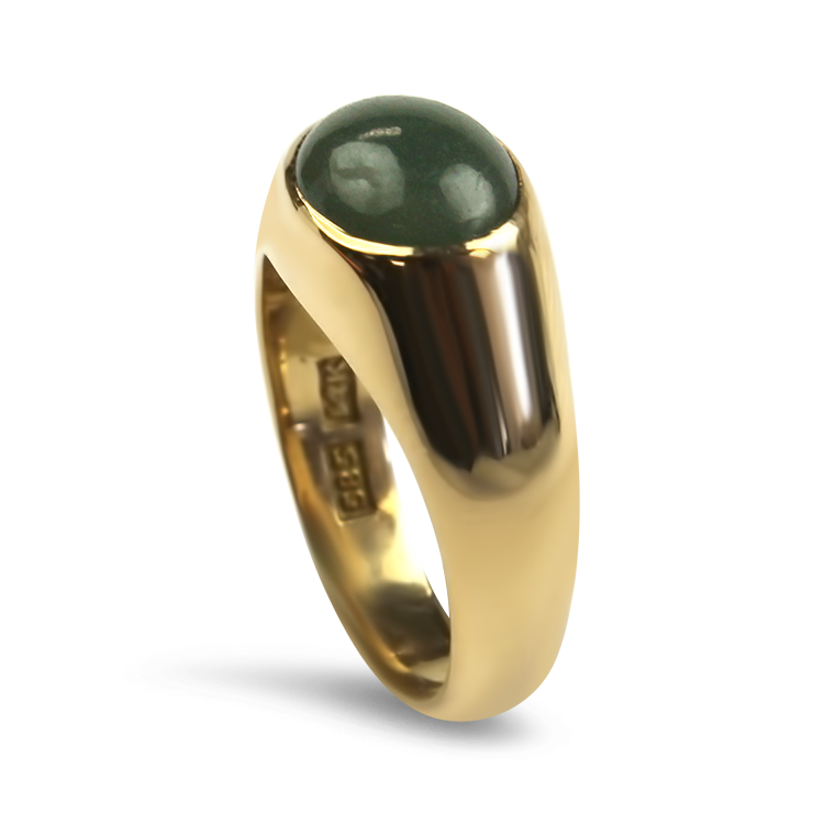 PAGE Estate Ring Estate 14k Yellow Gold Jade Ring