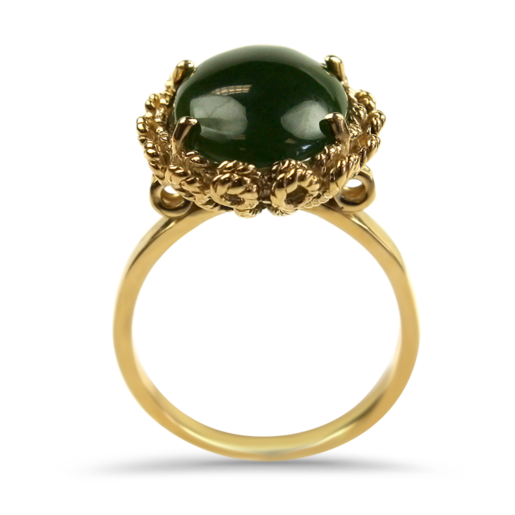 PAGE Estate Ring Estate 14k Yellow Gold Jade Ring