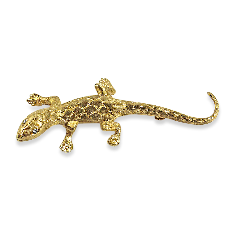 PAGE Estate Pins & Brooches Estate 14K Yellow Gold Lizard Brooch