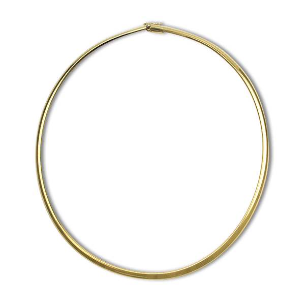 14K Yellow Gold 5mm Reversible White & Yellow Domed Omega Necklace 18 Inch  - Walmart.ca