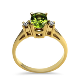 PAGE Estate Ring Estate 14K Yellow Gold Peridot & Diamond Ring