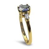 PAGE Estate Ring Estate 14K Yellow Gold Sapphire Diamond Ring 5.75