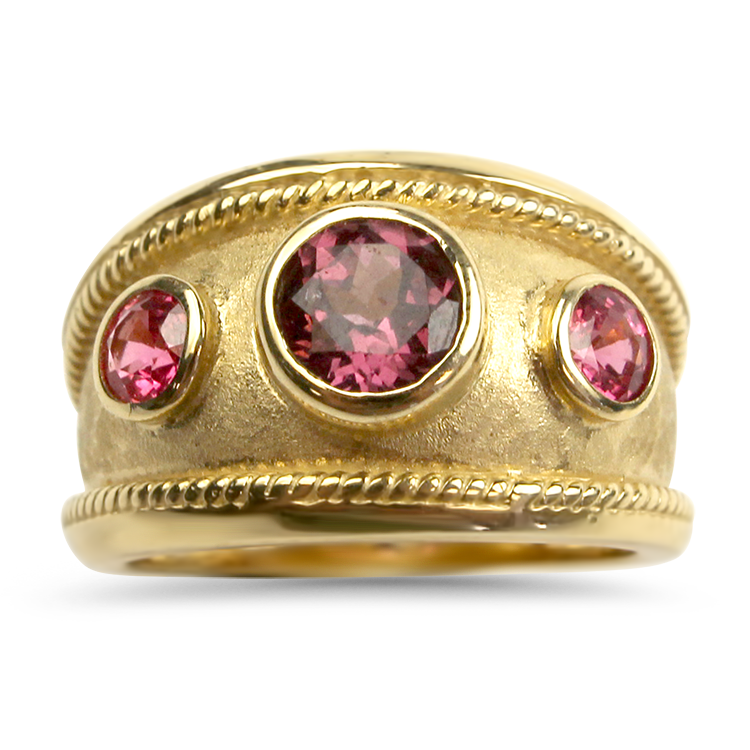 PAGE Estate Ring Estate 14k Yellow Gold Tourmaline & Spinel Ring 6