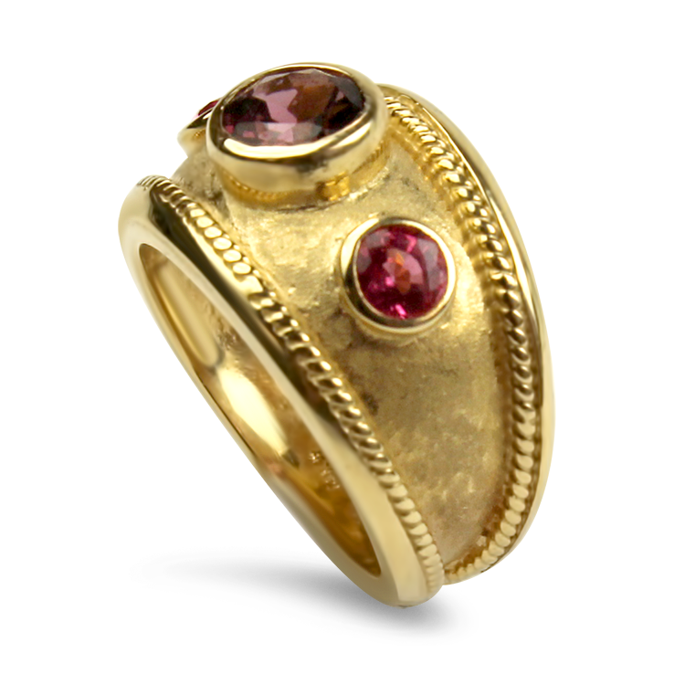 PAGE Estate Ring Estate 14k Yellow Gold Tourmaline & Spinel Ring 6