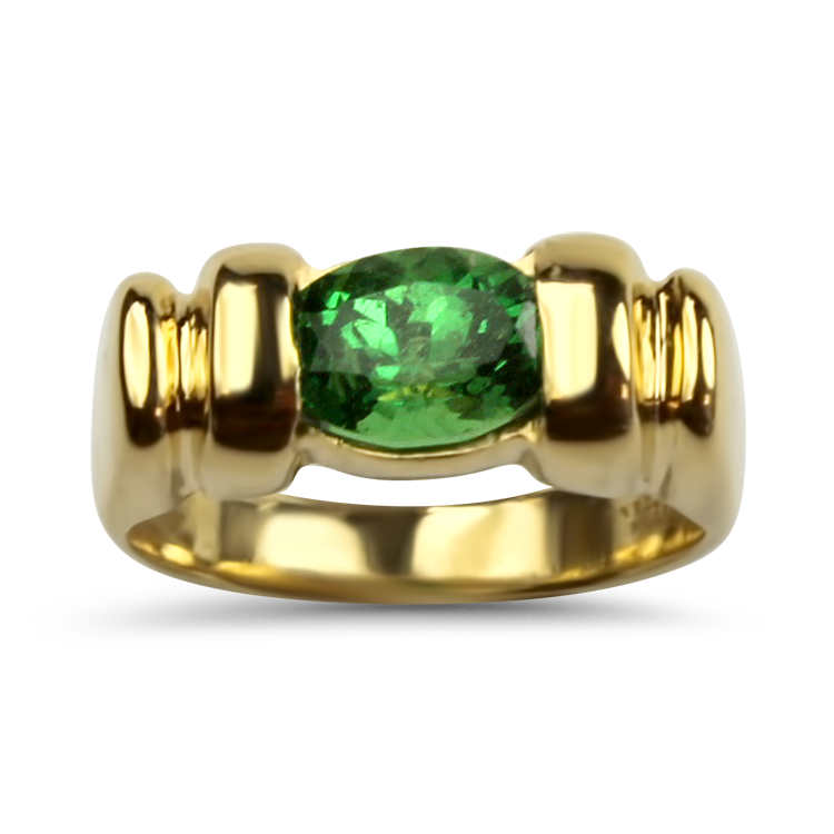 PAGE Estate Ring Estate 14k Yellow Gold Tsavorite Garnet Ring 6