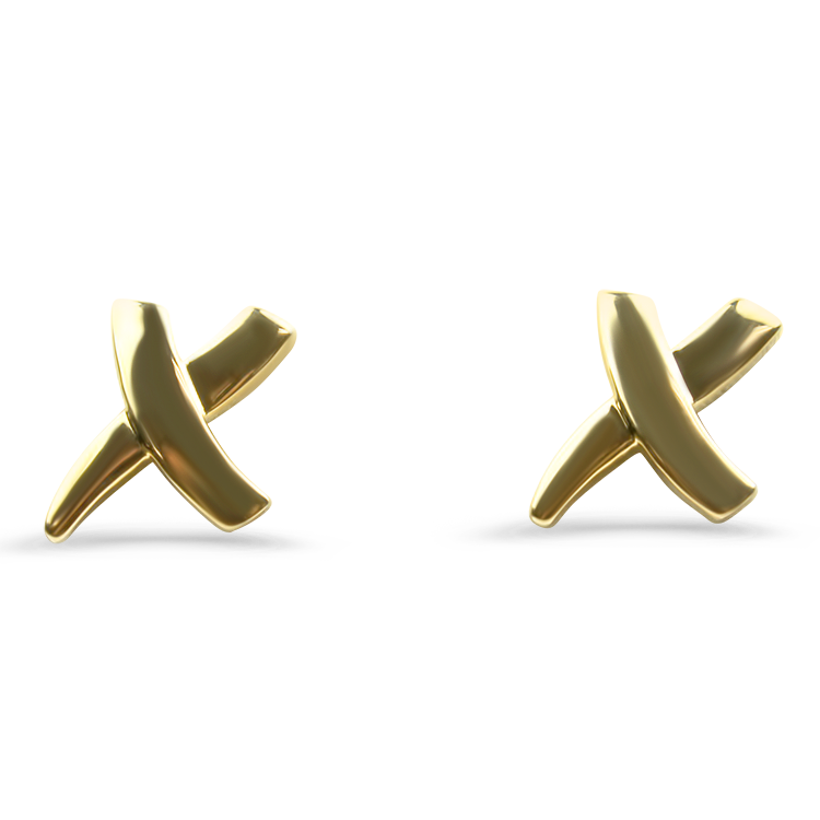 14k offers gold X earrings