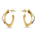 PAGE Estate Earring Estate 14K Yellow & White Gold Diamond Hoop Earrings