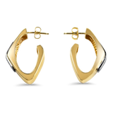 PAGE Estate Earring Estate 14K Yellow & White Gold Diamond Hoop Earrings