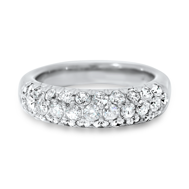 PAGE Estate Wedding Band Estate 18k White Gold Round Diamond Band 7