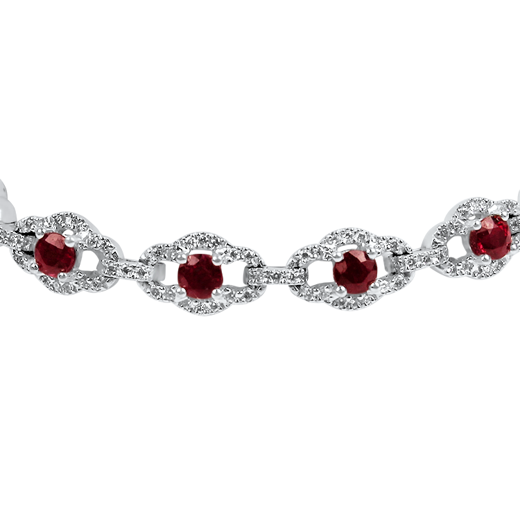 PAGE Estate Bracelet Estate 18k White Gold Ruby & Diamond Bracelet