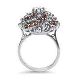 PAGE Estate Ring Estate 18K White Gold Ruby & Diamond Pinwheel Ring 6.25