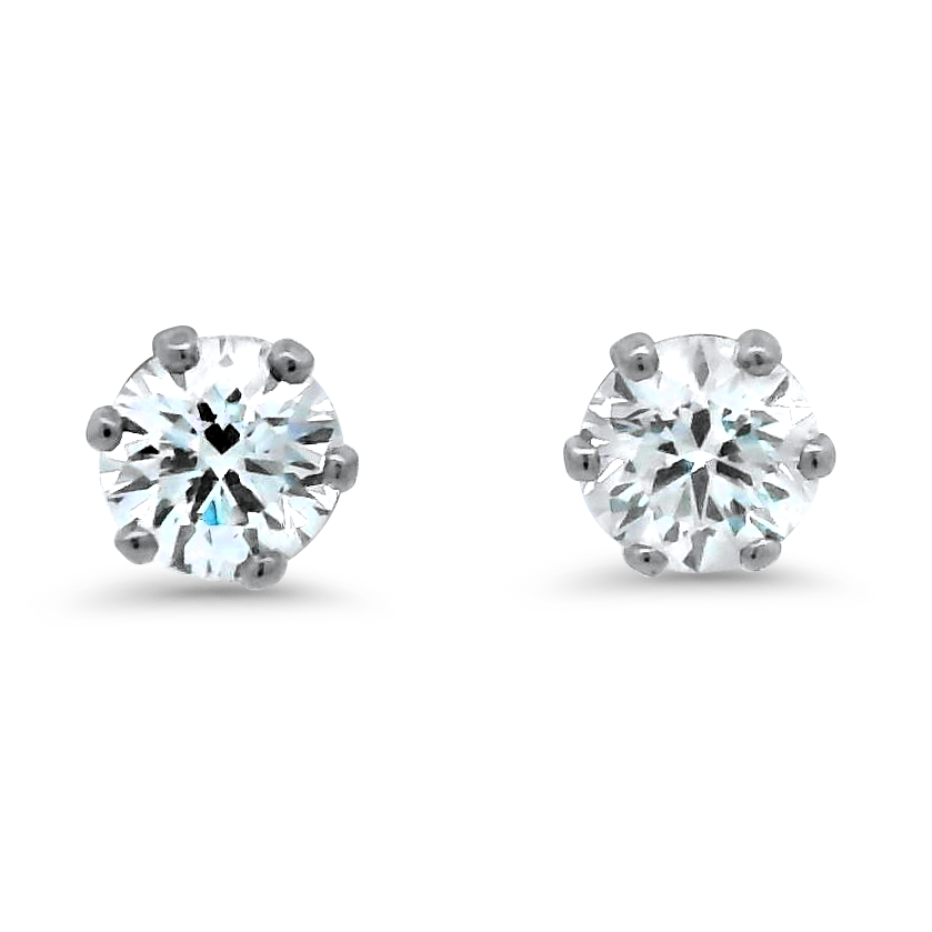 PAGE Estate Earring Estate 18k Yellow and White Gold Diamond Stud Earrings