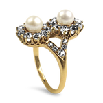 PAGE Estate Ring Estate 18K Yellow Gold Antique Pearl & Diamond Ring 5