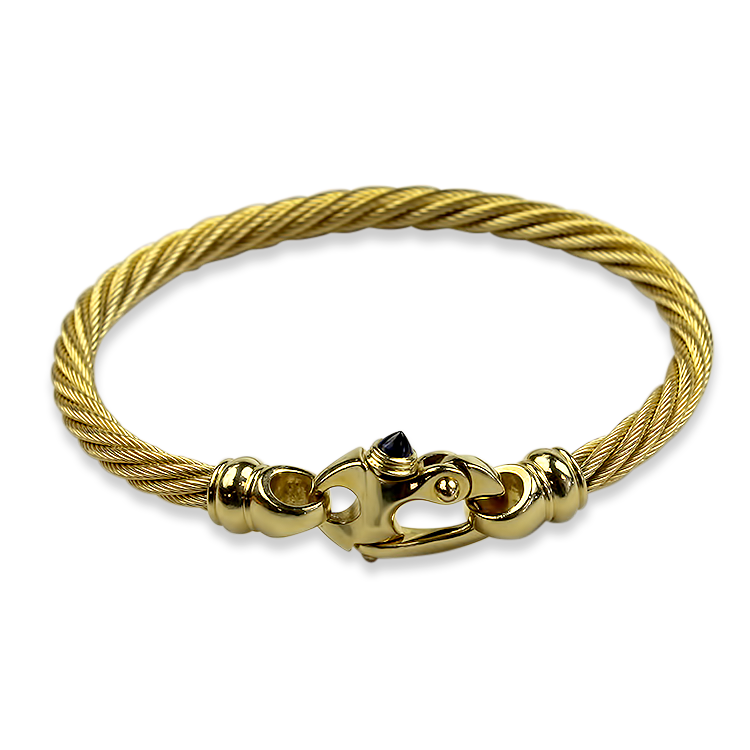 PAGE Estate Bracelet Estate 18K Yellow Gold Cable Bangle Bracelet