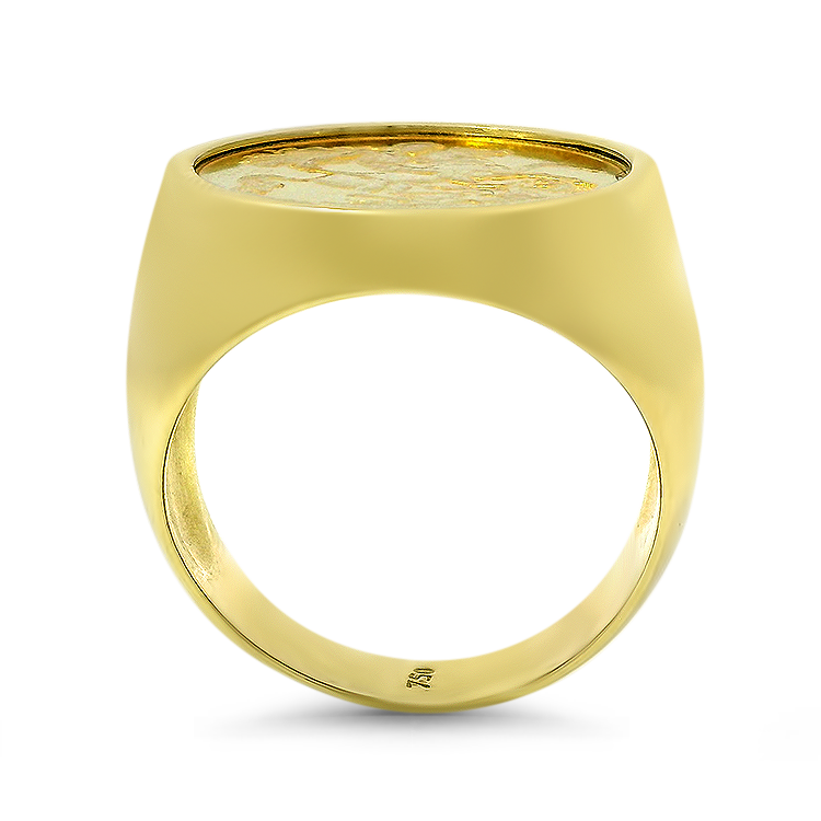 PAGE Estate Men's Jewelry Estate 18k Yellow Gold Coin Signet Ring