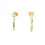 PAGE Estate Earring Estate 18k Yellow Gold Diamond Half Hoop Earrings